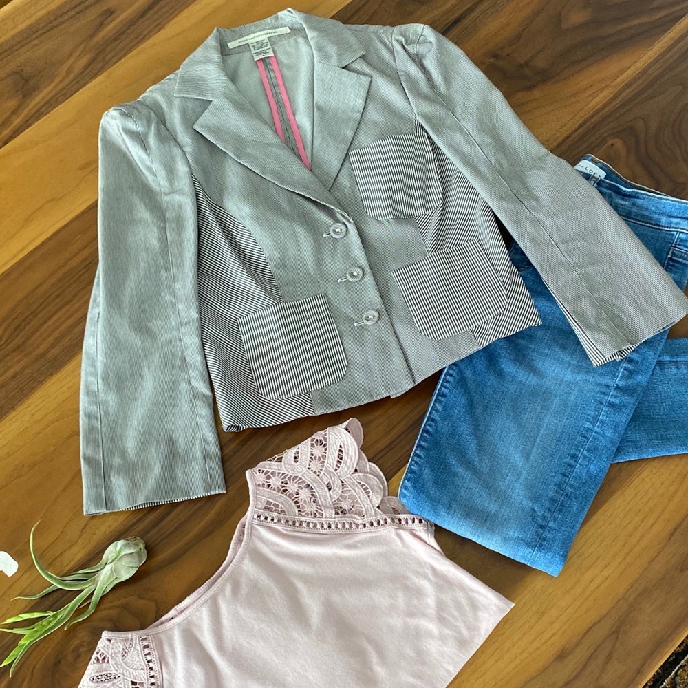 Diane Von Furstenberg Pinstriped Blazer